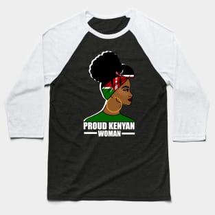 Proud Kenyan Woman, Kenya Flag, Afro African Baseball T-Shirt